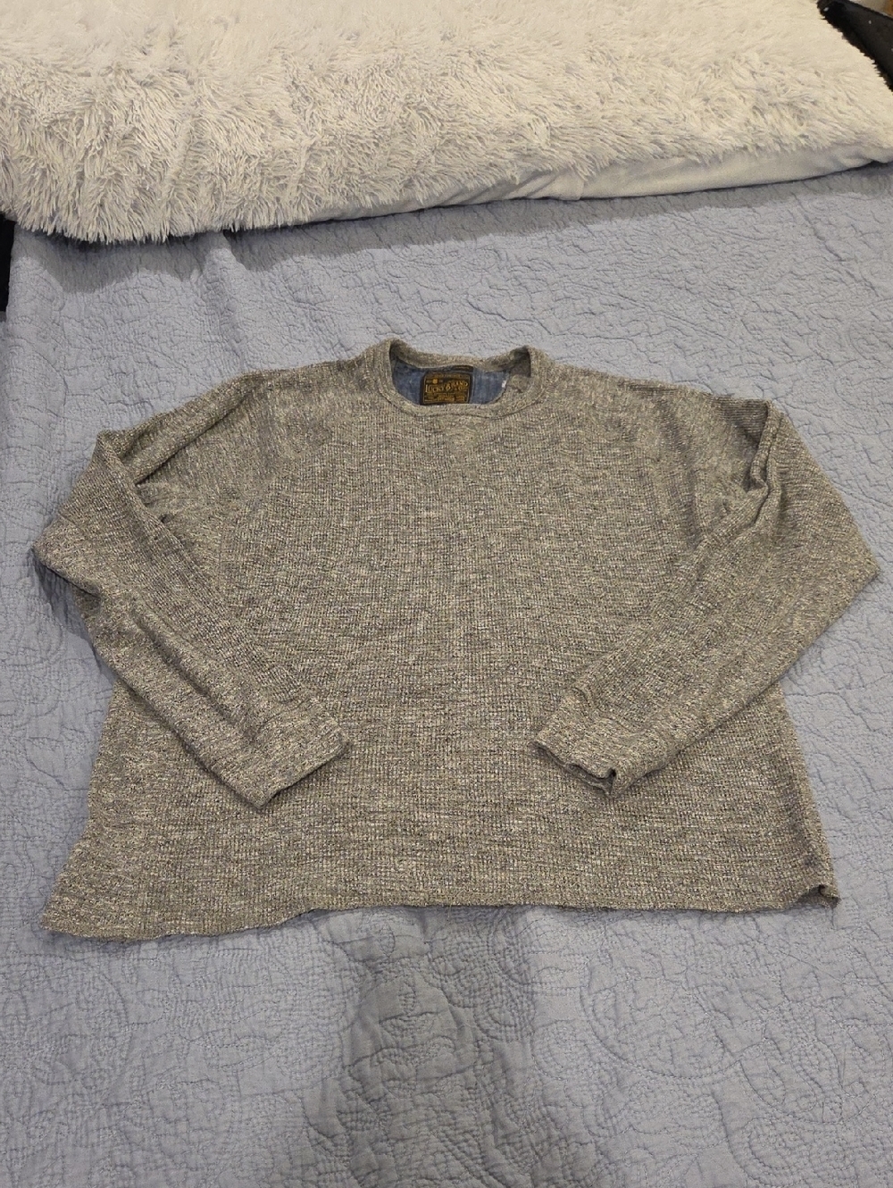 Lucky Brand Men's Heather Gray Crewneck "Strong Boy" Thermal Size L!